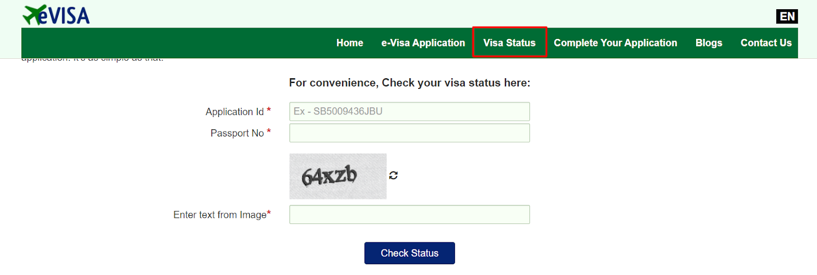 Checking Application Status on the Official Website